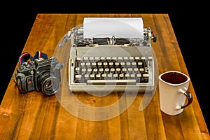 Vintage journalist`s desk